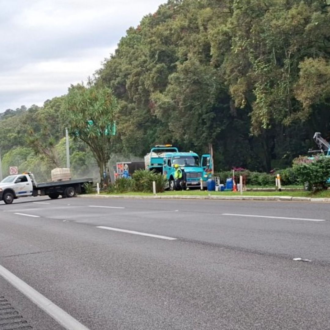 Cierre de circulación en la autopista México-Cuernavaca.